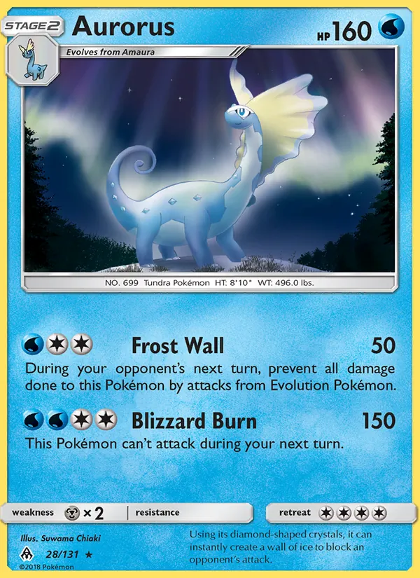 Aurorus card from Forbidden Light, number 28/131