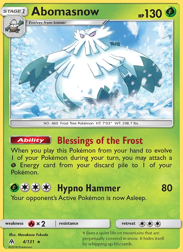 Kaart Abomasnow uit Forbidden Light, nummer 4/131