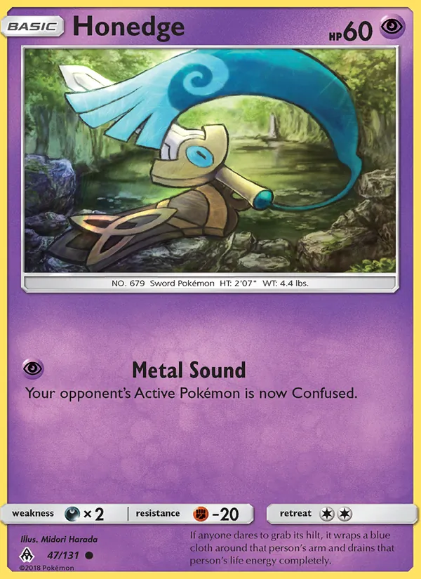 Kartu Honedge dari Forbidden Light, nomor 47/131