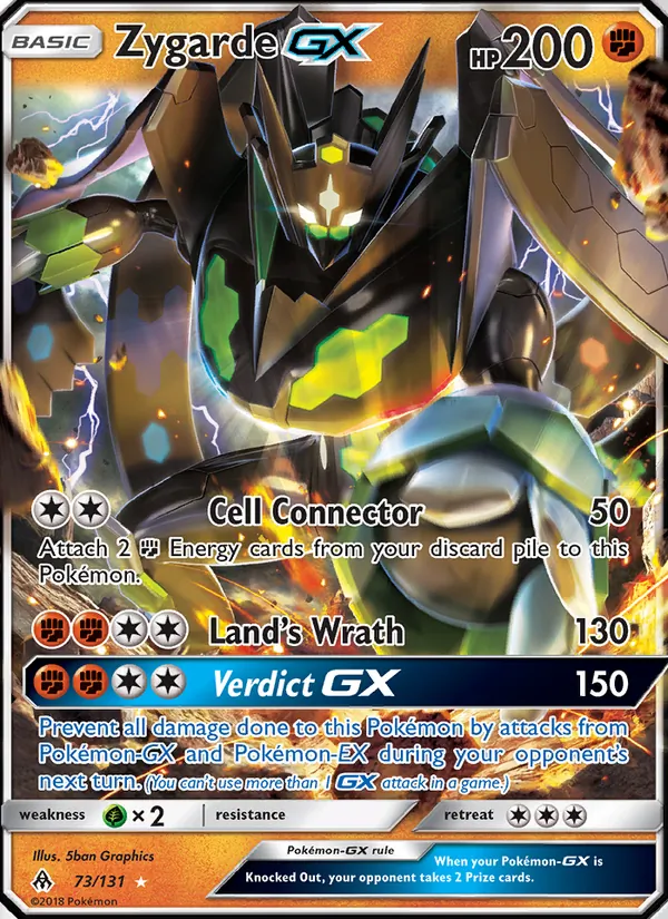 Kartu Zygarde GX dari Forbidden Light, nomor 73/131
