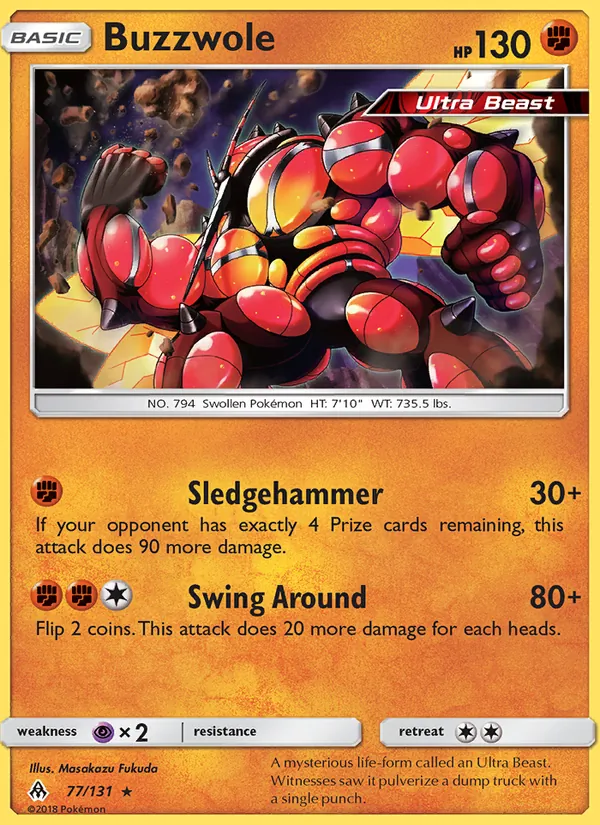 Kaart Buzzwole uit Forbidden Light, nummer 77/131