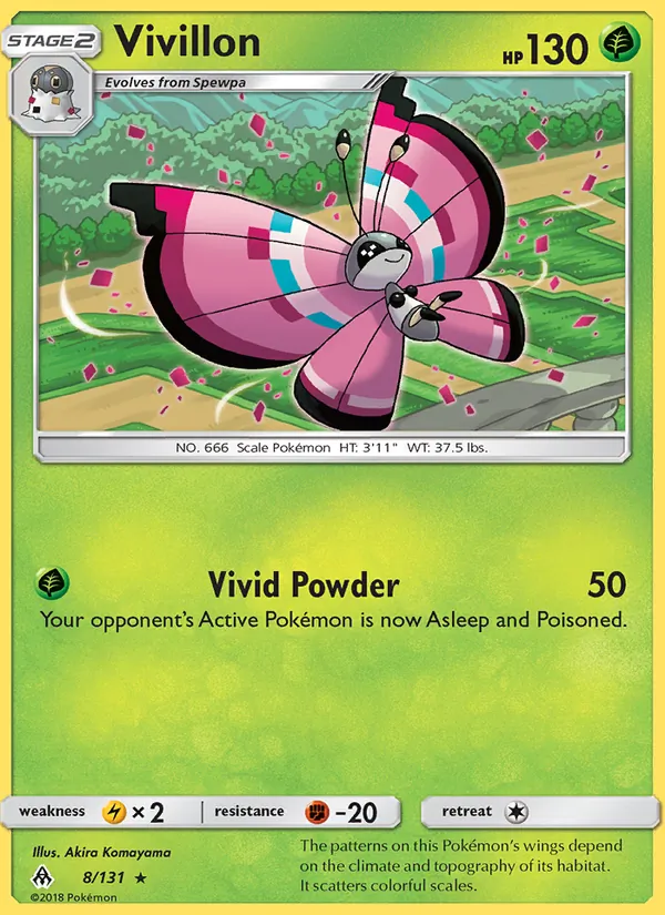 Kaart Vivillon uit Forbidden Light, nummer 8/131