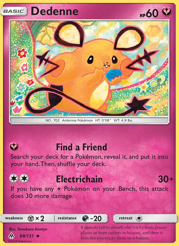 Dedenne card from Forbidden Light, number 88/131
