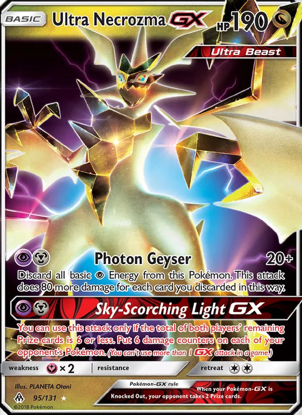 Kartu Ultra Necrozma GX dari Forbidden Light, nomor 95/131