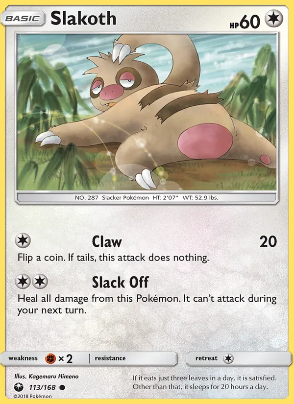Kartu Slakoth dari Celestial Storm, nomor 113/168