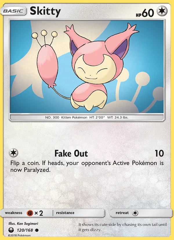 Kartu Skitty dari Celestial Storm, nomor 120/168