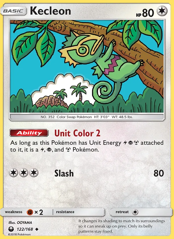 Kartu Kecleon dari Celestial Storm, nomor 122/168