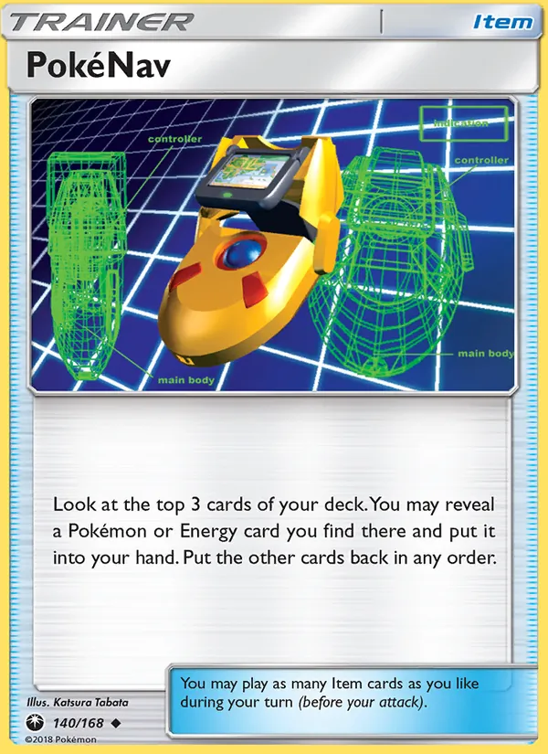Kartu PokéNav dari Celestial Storm, nomor 140/168