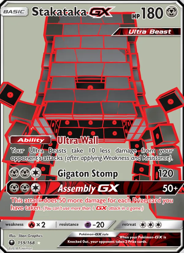 Stakataka GX card from Celestial Storm, number 159/168