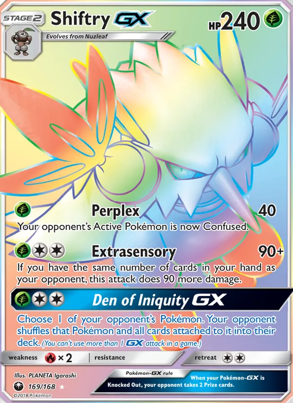 Shiftry GX card from Celestial Storm, number 169/168