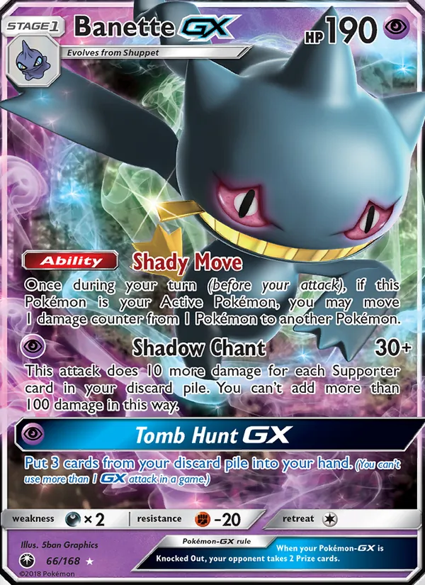 Kaart Banette GX uit Celestial Storm, nummer 66/168