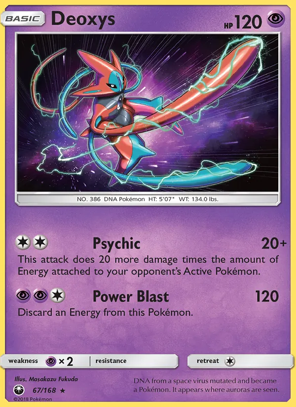 Deoxys card from Celestial Storm, number 67/168