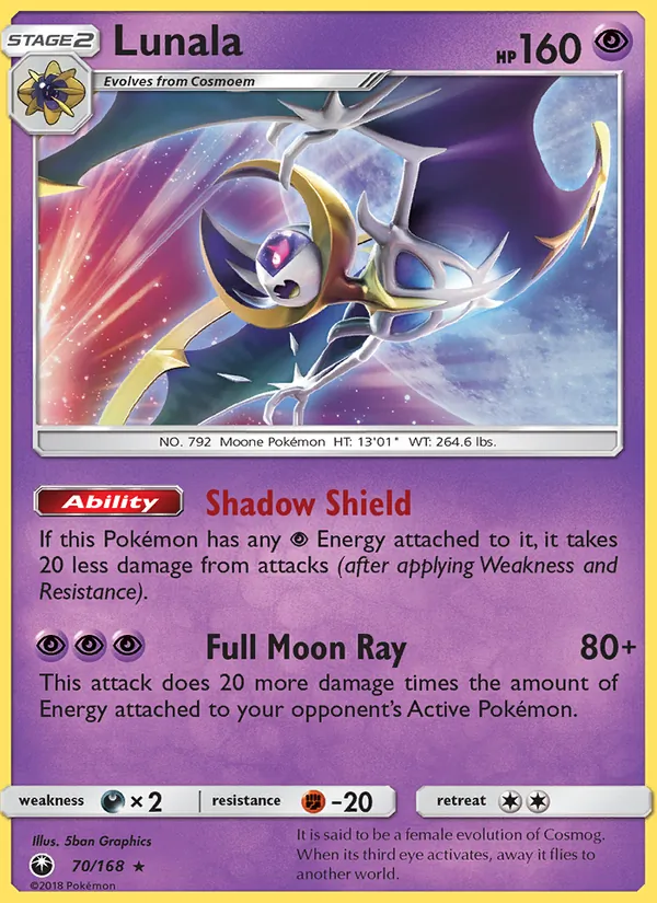 Kartu Lunala dari Celestial Storm, nomor 70/168