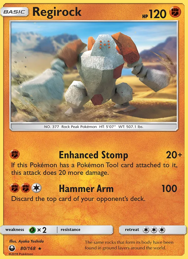 Kaart Regirock uit Celestial Storm, nummer 80/168
