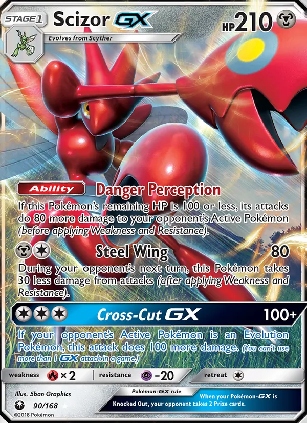 Scizor GX card from Celestial Storm, number 90/168