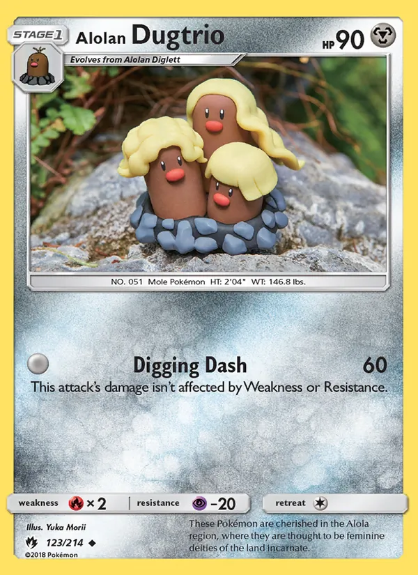 Kaart Alolan Dugtrio uit Lost Thunder, nummer 123/214