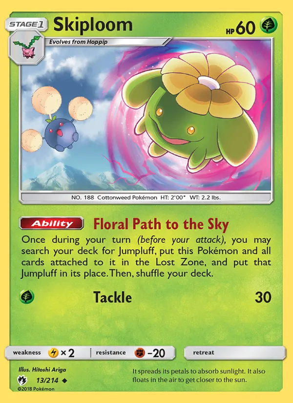 Kartu Skiploom dari Lost Thunder, nomor 13/214