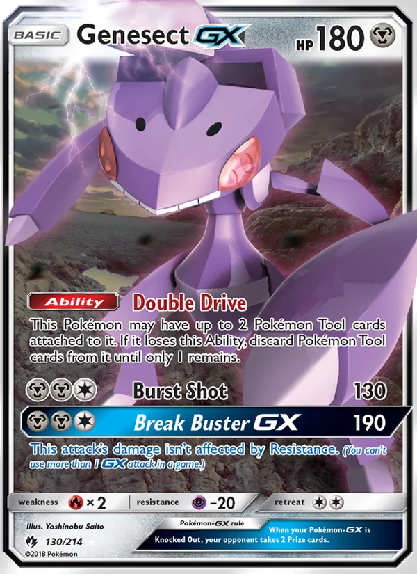 Kaart Genesect GX uit Lost Thunder, nummer 130/214