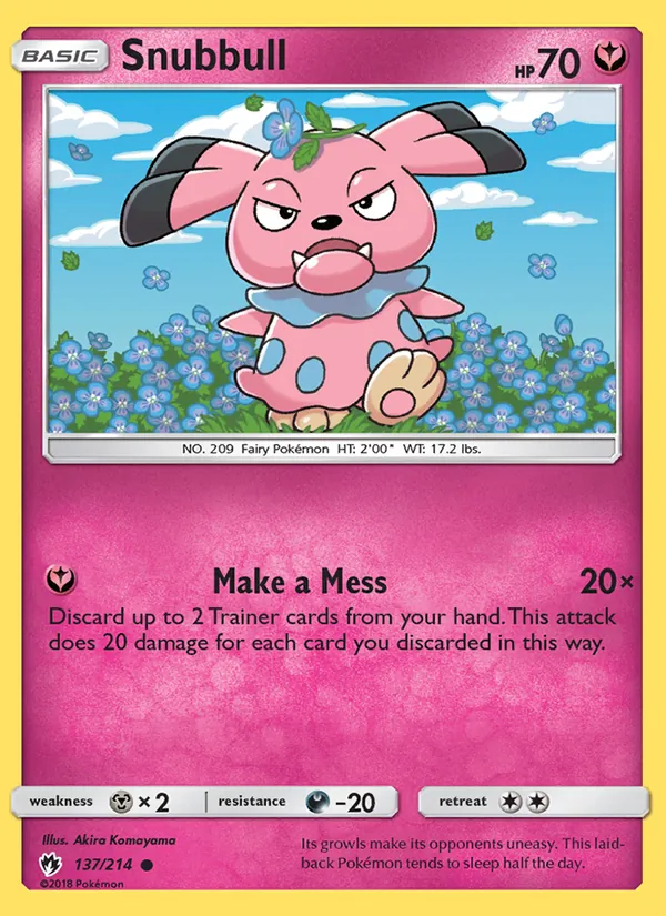 Kartu Snubbull dari Lost Thunder, nomor 137/214
