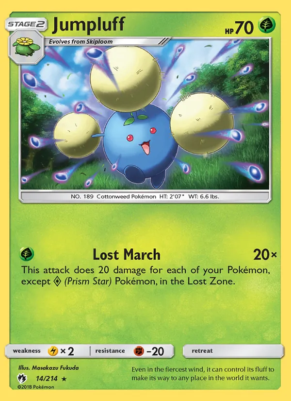 Kartu Jumpluff dari Lost Thunder, nomor 14/214