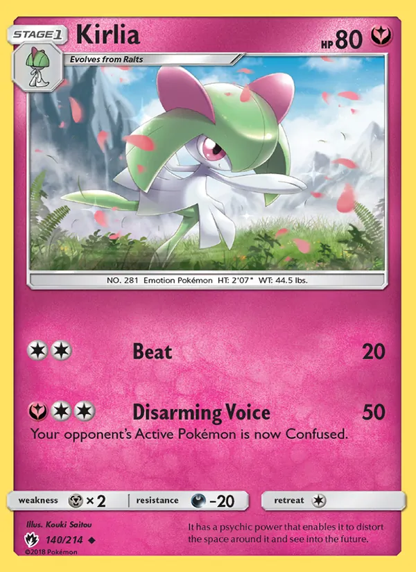 Kirlia card from Lost Thunder, number 140/214