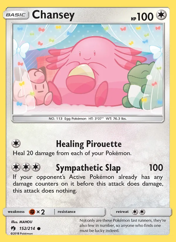 Kaart Chansey uit Lost Thunder, nummer 152/214