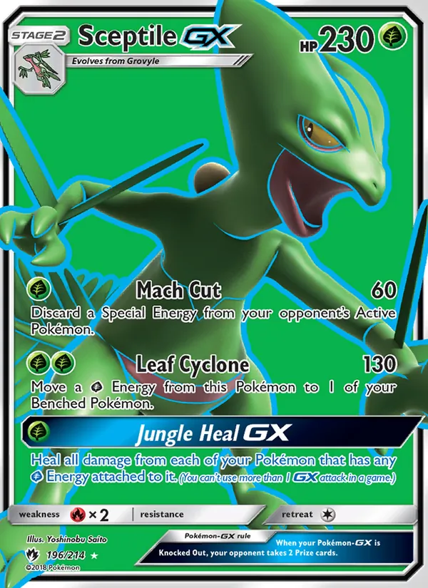 Sceptile GX card from Lost Thunder, number 196/214