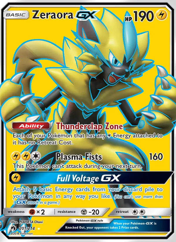 Zeraora GX card from Lost Thunder, number 201/214