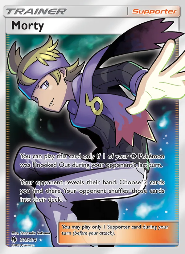 Morty card from Lost Thunder, number 212/214