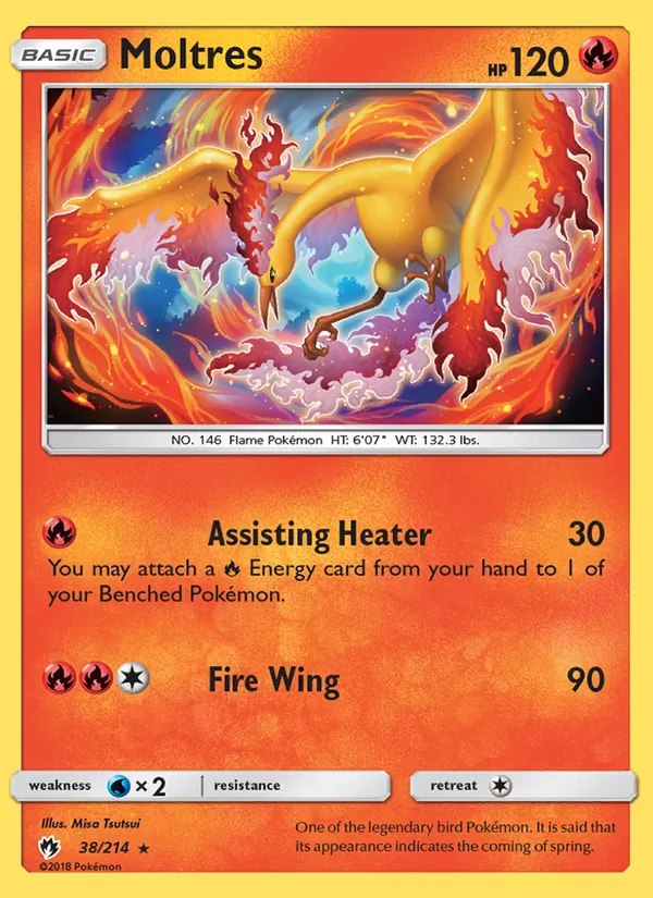 Kaart Moltres uit Lost Thunder, nummer 38/214
