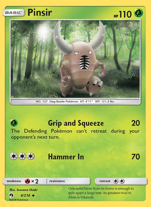 Kartu Pinsir dari Lost Thunder, nomor 4/214