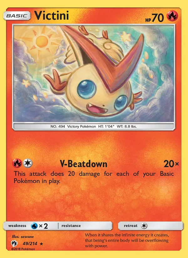 Victini card from Lost Thunder, number 49/214