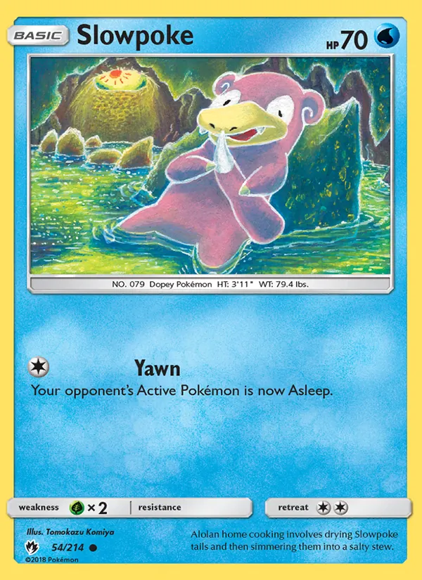 Kaart Slowpoke uit Lost Thunder, nummer 54/214