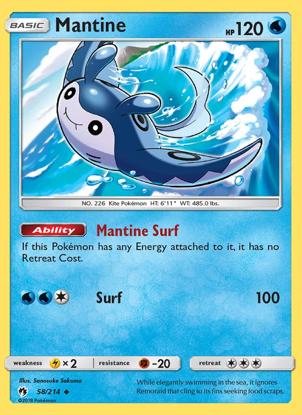 Mantine card from Lost Thunder, number 58/214