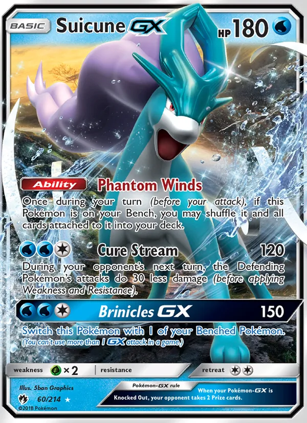 Kaart Suicune GX uit Lost Thunder, nummer 60/214
