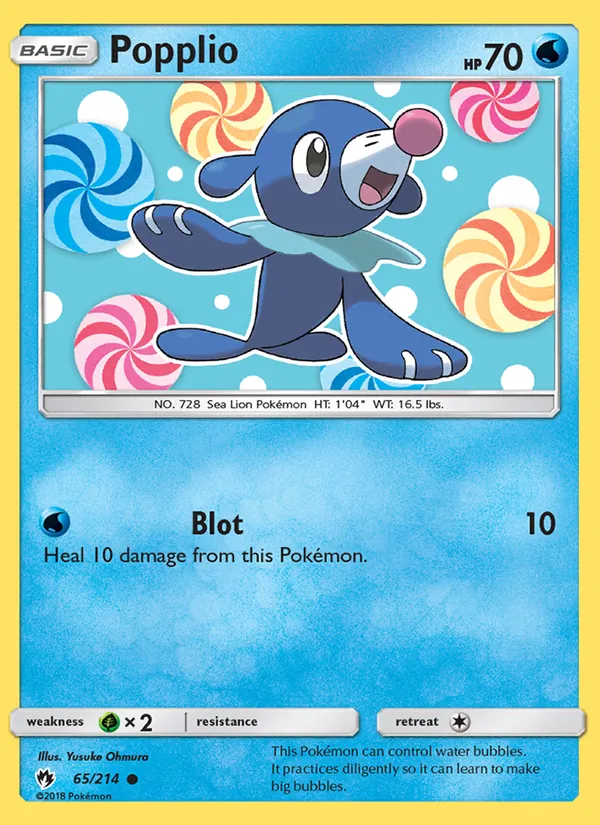 Kaart Popplio uit Lost Thunder, nummer 65/214