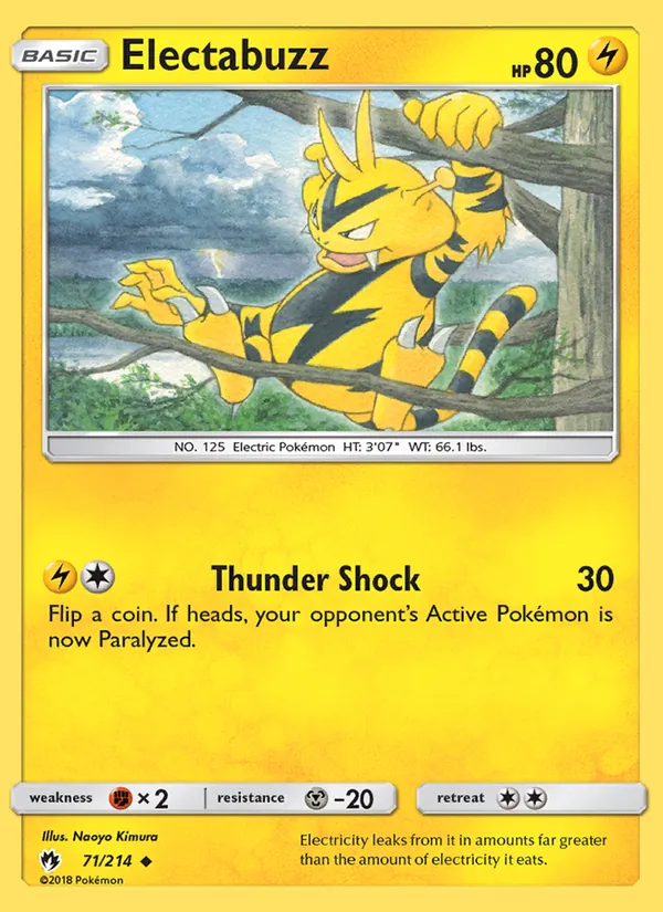 Kartu Electabuzz dari Lost Thunder, nomor 71/214