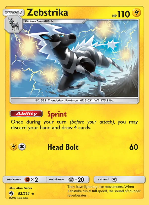 Kartu Zebstrika dari Lost Thunder, nomor 82/214
