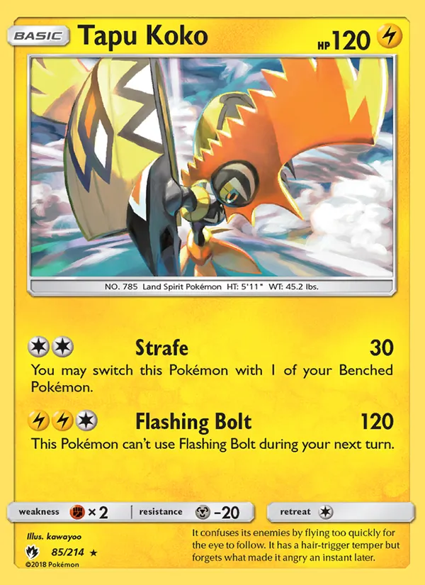 Kaart Tapu Koko uit Lost Thunder, nummer 85/214