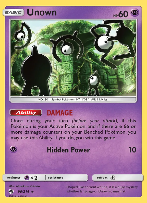 Kartu Unown dari Lost Thunder, nomor 90/214