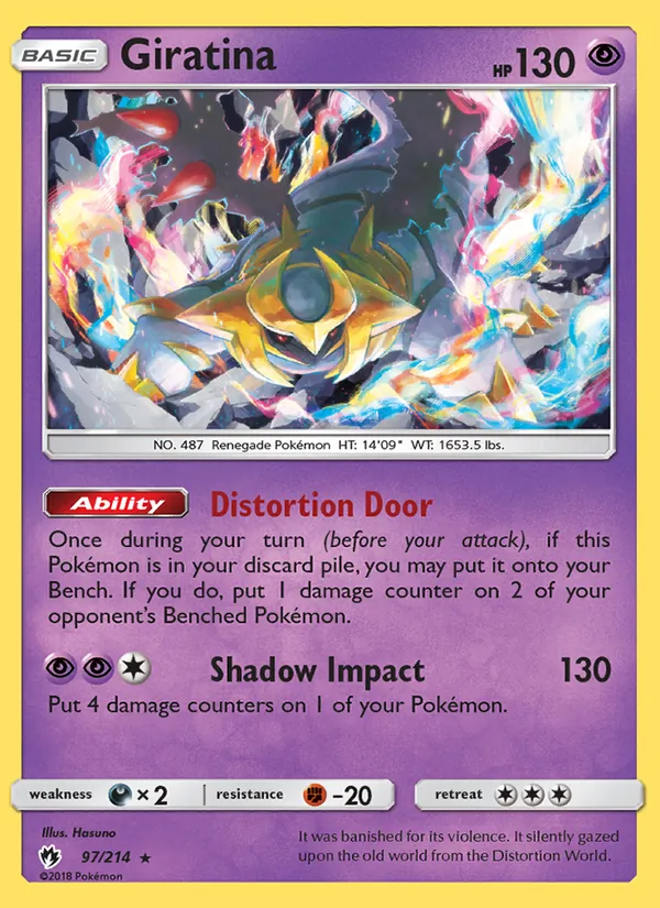 Giratina card from Lost Thunder, number 97/214