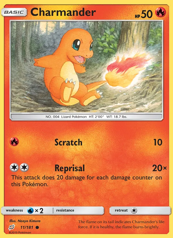 Kartu Charmander dari Team Up, nomor 11/181