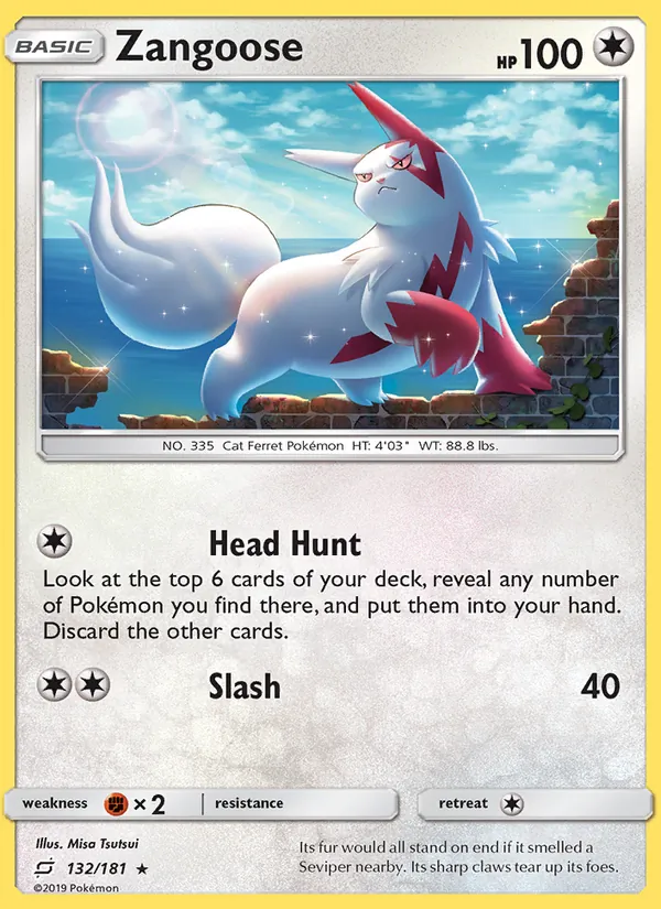 Kartu Zangoose dari Team Up, nomor 132/181