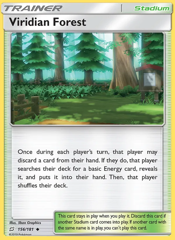 Kaart Viridian Forest uit Team Up, nummer 156/181