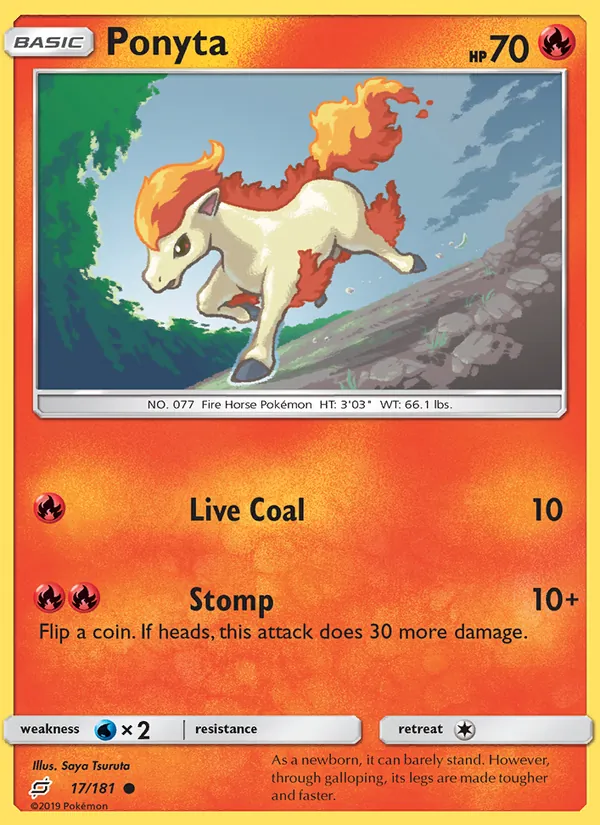 Kartu Ponyta dari Team Up, nomor 17/181
