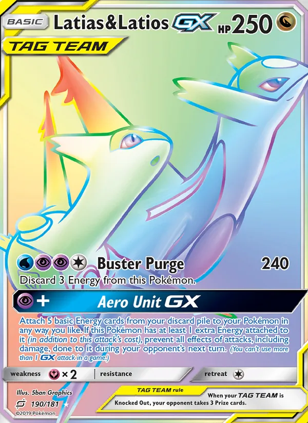 Latias & Latios GX card from Team Up, number 190/181