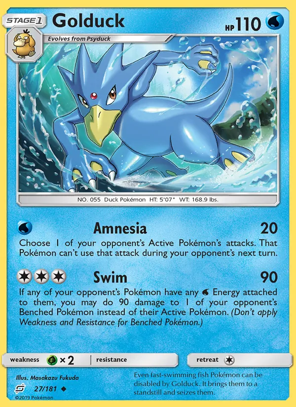 Kaart Golduck uit Team Up, nummer 27/181