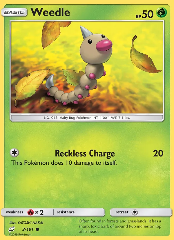 Kaart Weedle uit Team Up, nummer 3/181