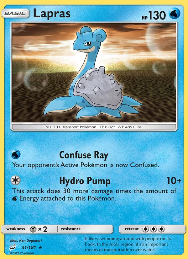 Kartu Lapras dari Team Up, nomor 31/181