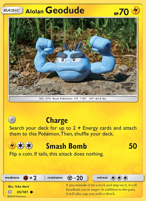 Kaart Alolan Geodude uit Team Up, nummer 35/181